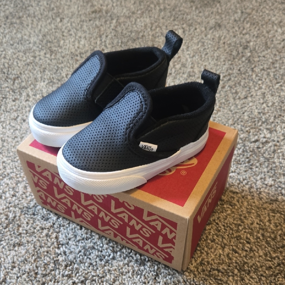 Vans Baby Black Perforated Slip-On Sneakers